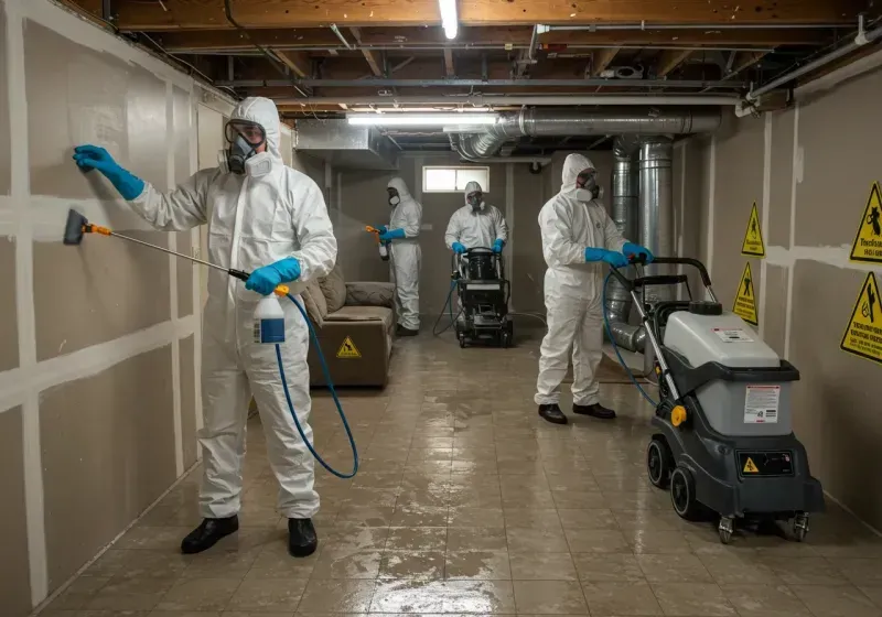 Basement Moisture Removal and Structural Drying process in Nevada County, AR